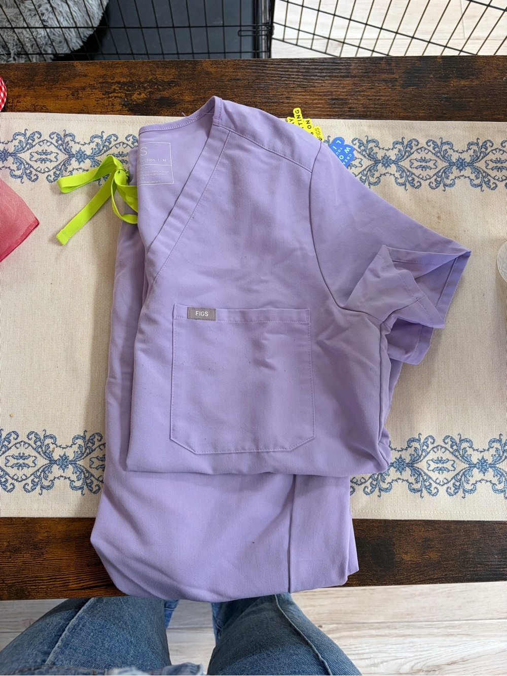 Figs Lavender Scrub Top and bottom